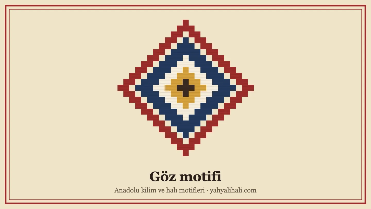 Göz motifi çizimi: iç içe baklavalar ve ortada vurgulu nokta
